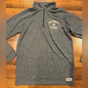 Detroit Tigers Stitches Team Raglan Quarter-Zip Pullover Jacket Gray Men’s Small